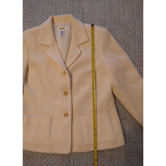 Talbots wool cream blazer Size 10p Boho Classic - Picture 6 of 9